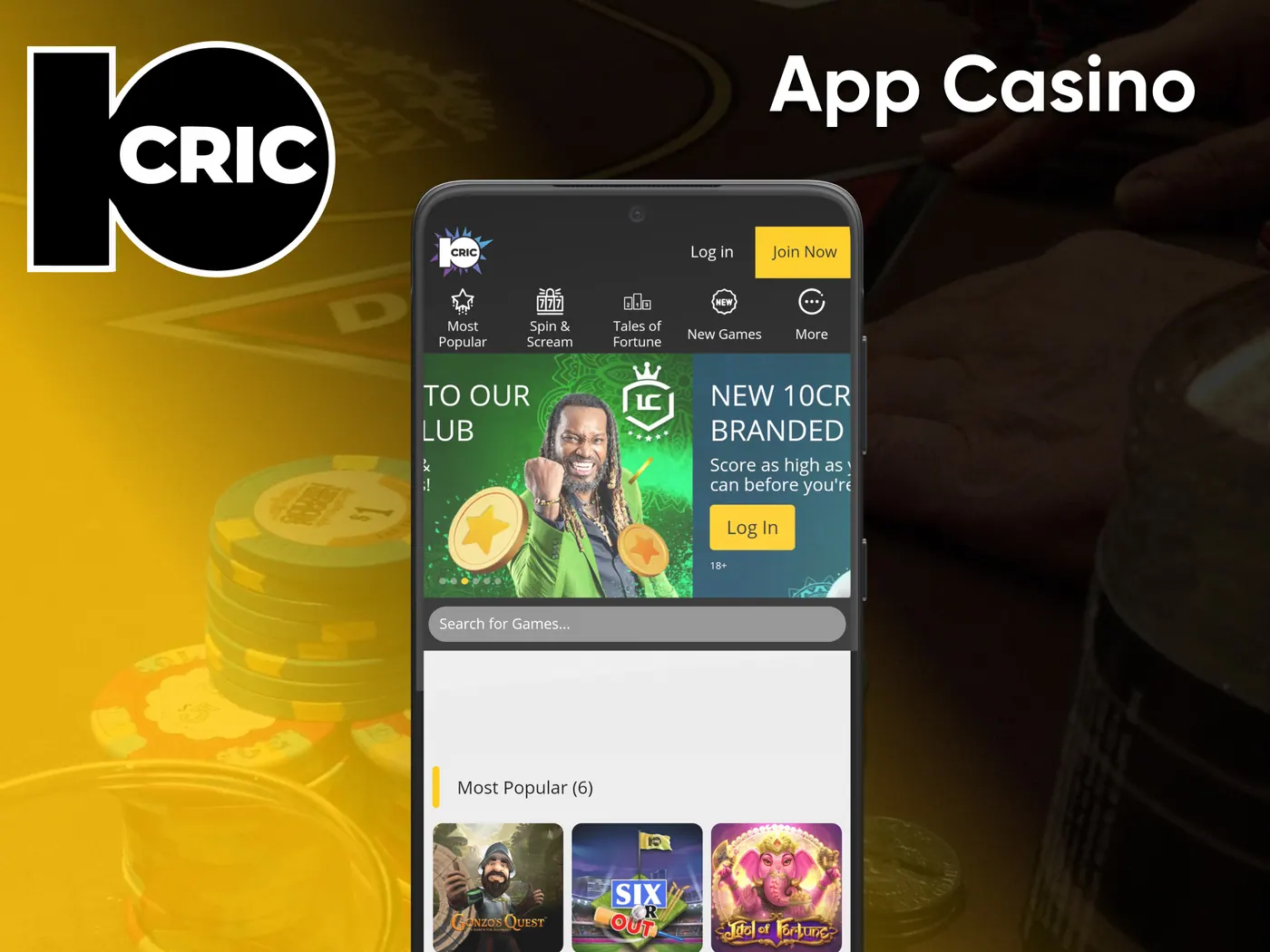 For casino games, use the service from 10cric.