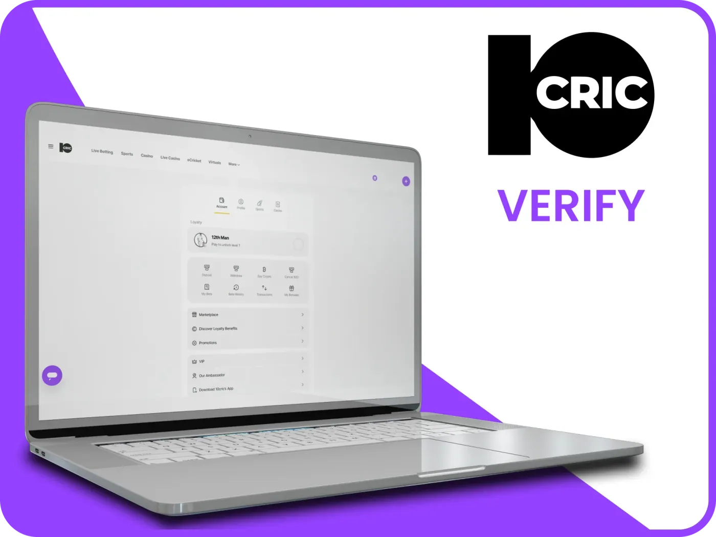 Verify your account 10Cric and get ready to play.