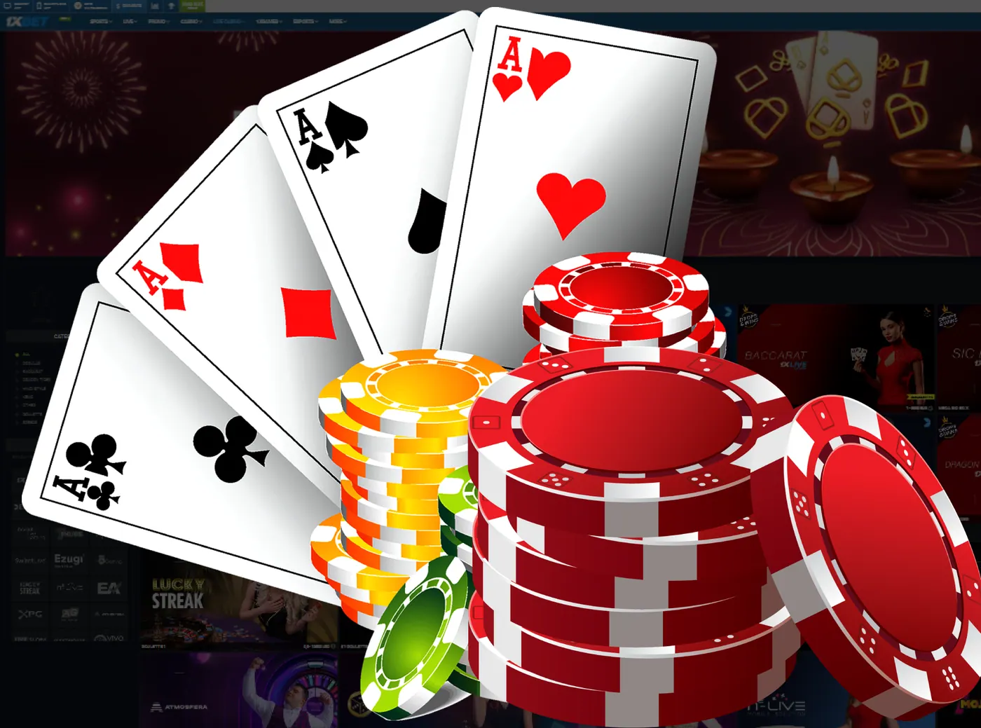 Play live dealer poker in an online casino.