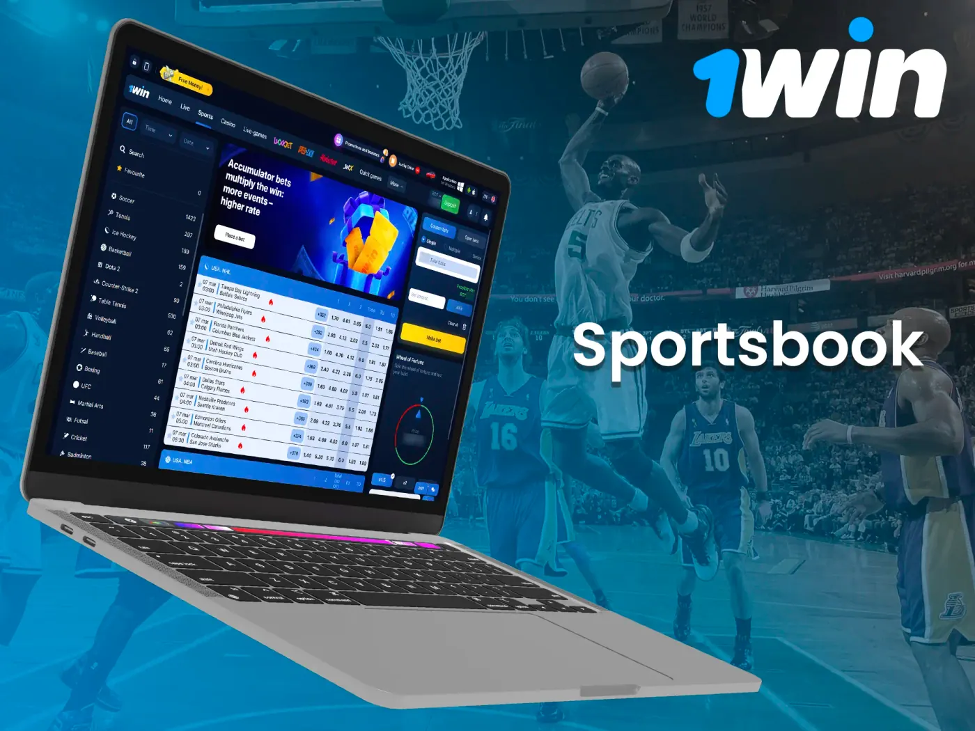 Over 40 sports and cyber sports are available on 1Win platform.