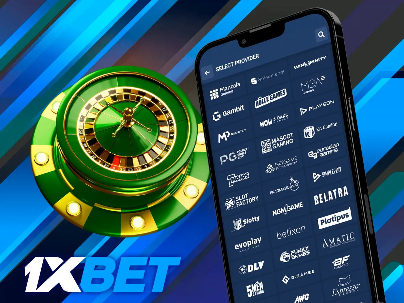 1xBet works with many well-known game providers.
