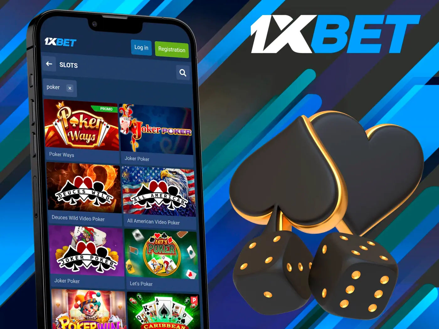 Enjoy several poker games at 1xBet.