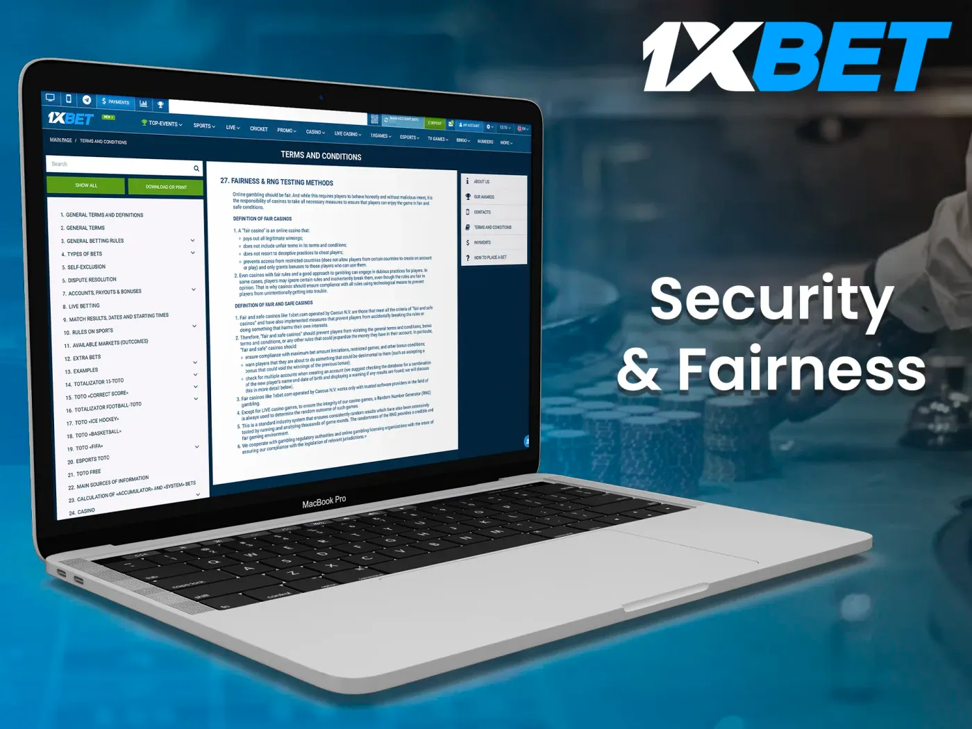 1xBet provides a high level of security and user data protection.