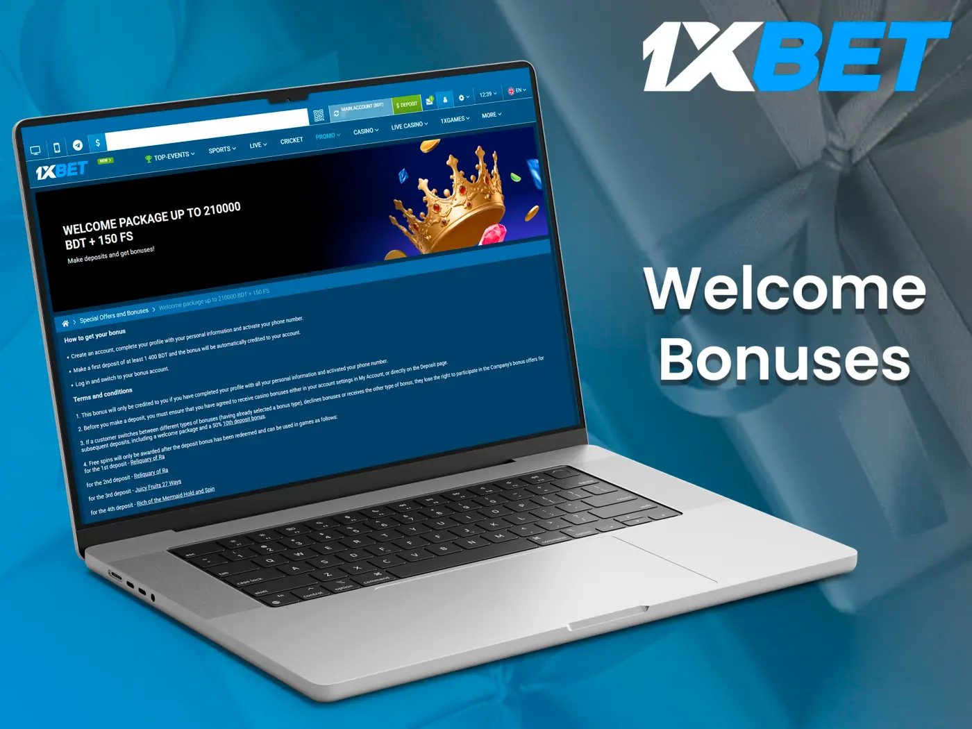 New customers at 1xBet can get a first-deposit bonus.