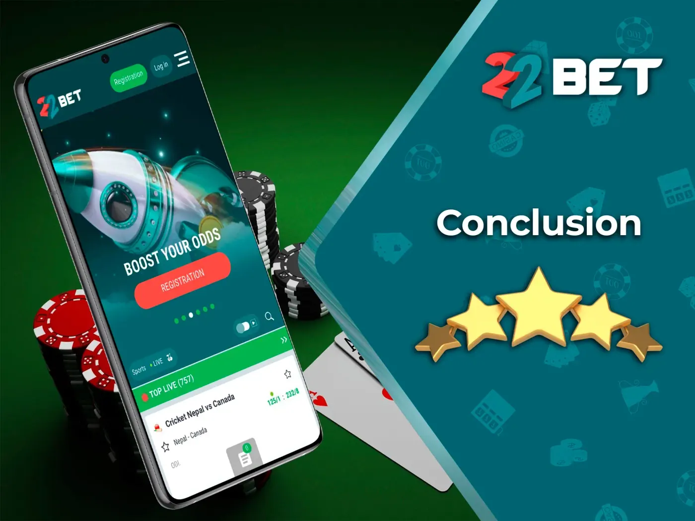 22Bet app conclusion.