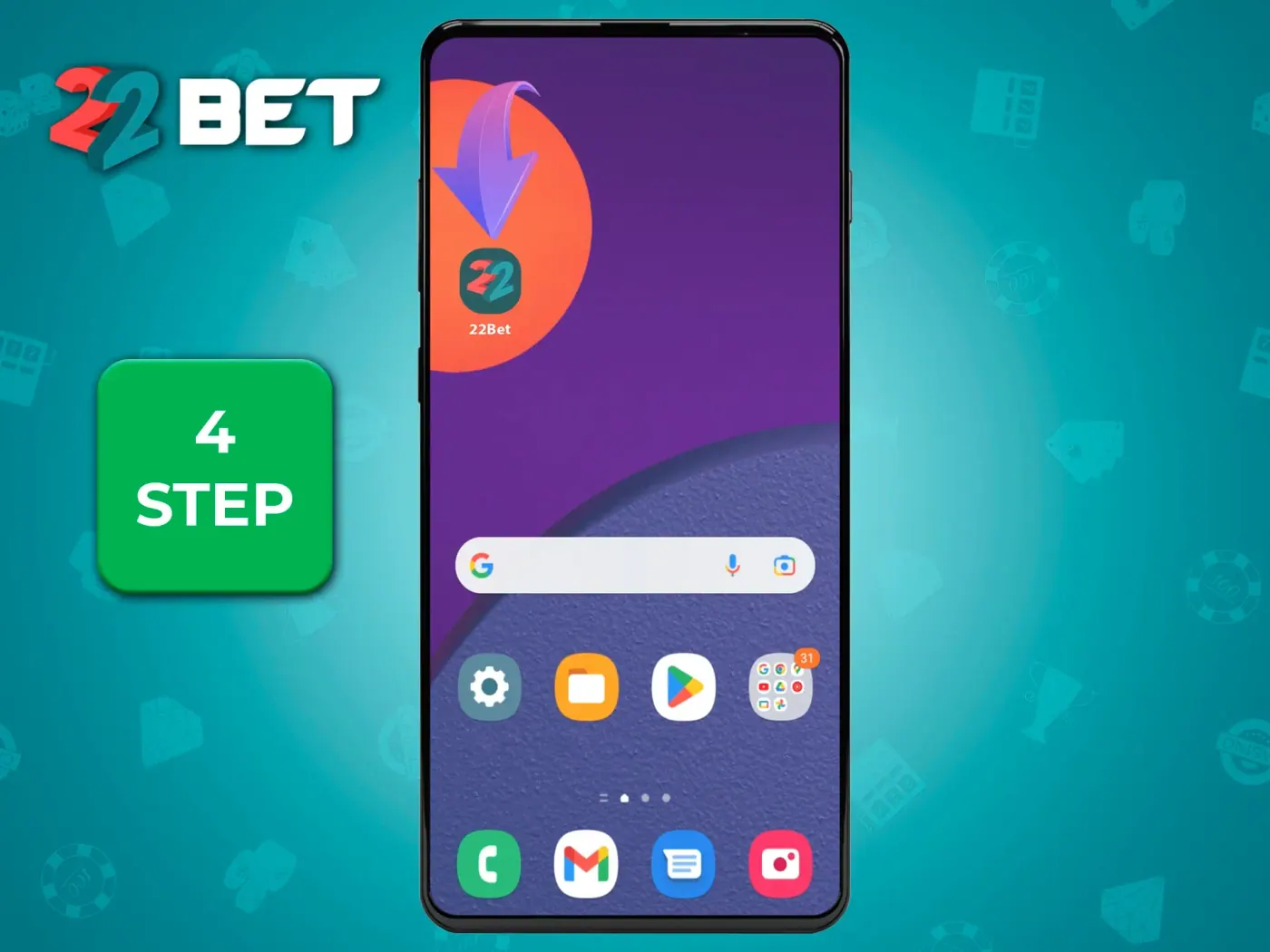 Install the app and launch it to start playing your favourite 22Bet casino games.