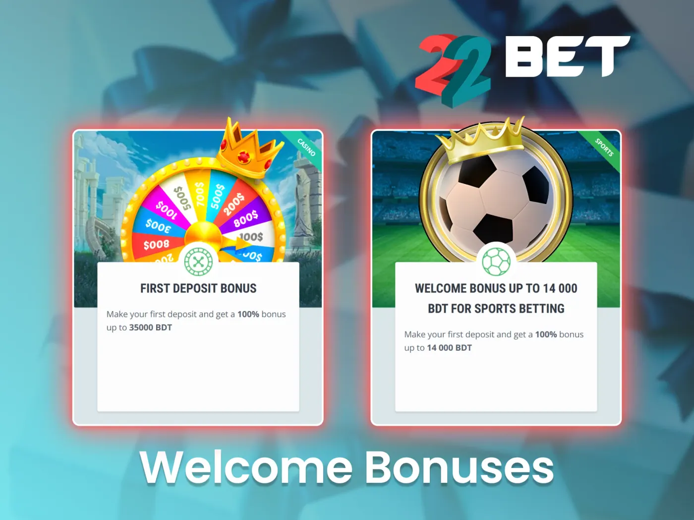 Kickstart your gaming journey with incredible welcome bonuses at 22Bet.