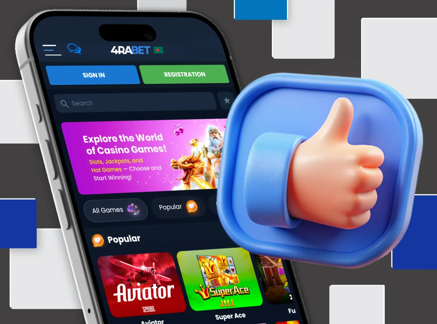 Benefits of the 4Rabet casino app.
