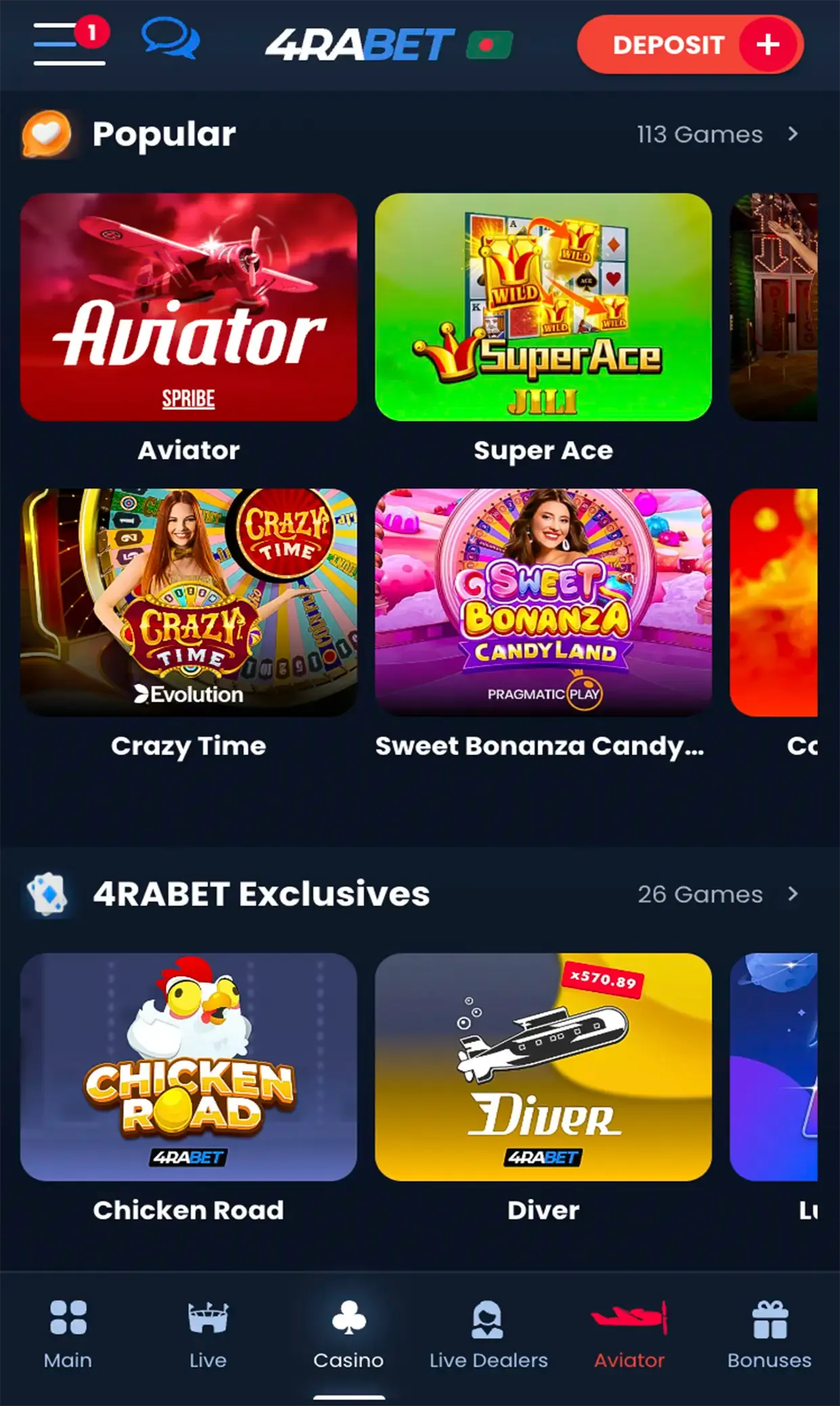 Casino Games by 4Rabet.