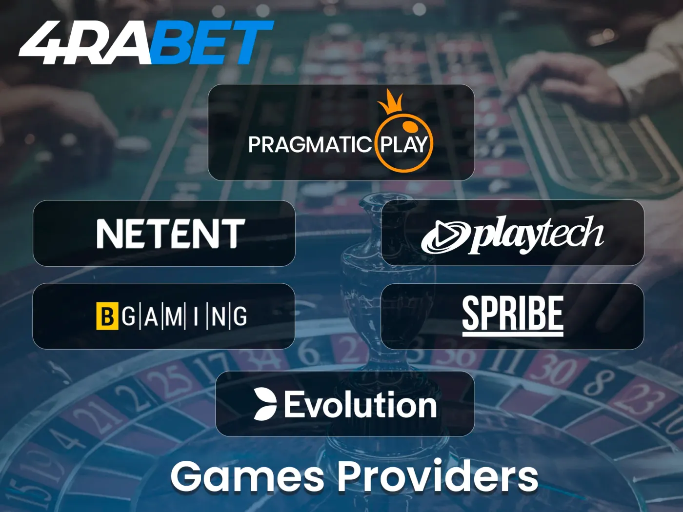 4Rabet offers you games developed by the best providers.