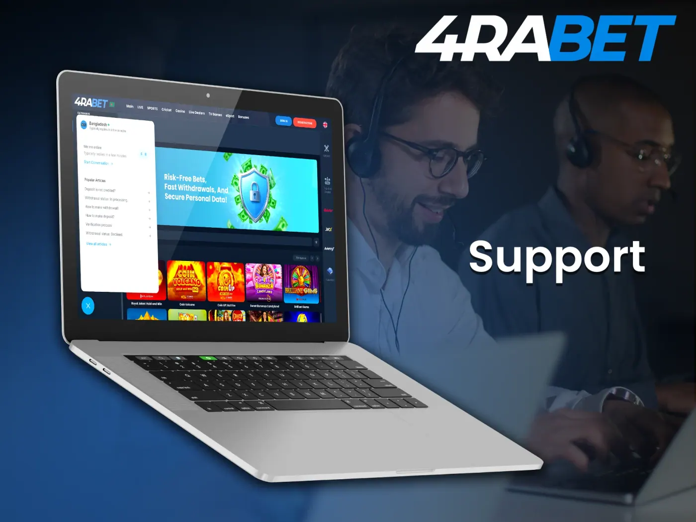 4Rabet casino customer support.