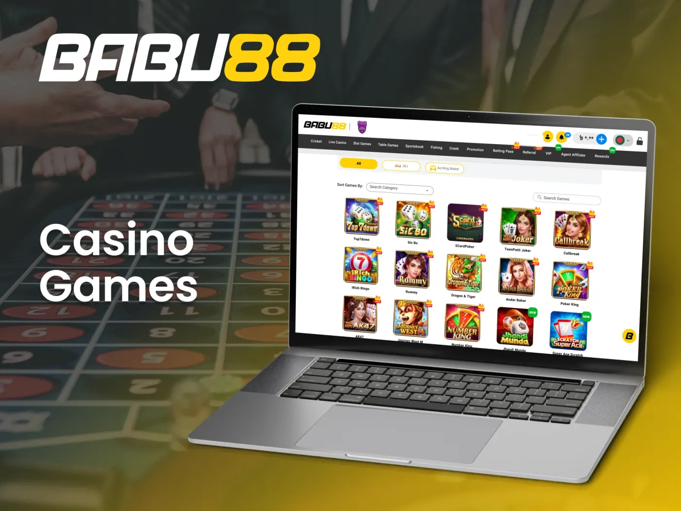 Explore hundreds of casino games at Babu88.