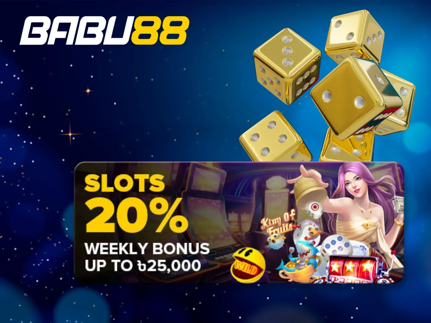 Babu88 weekly reload bonus.