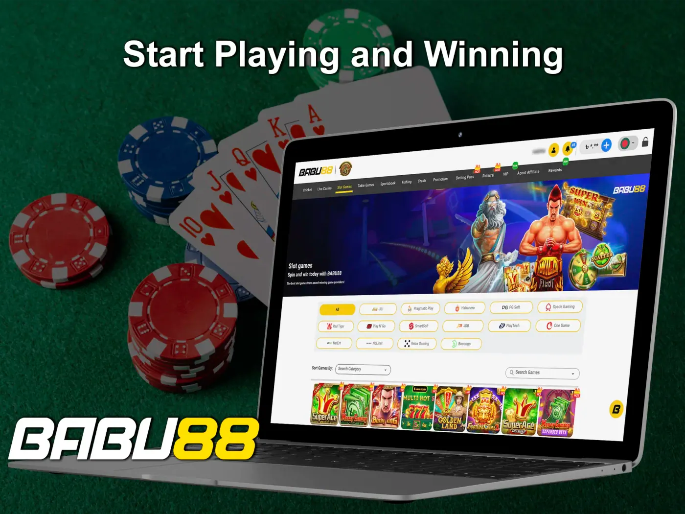 Choosing a game at Babu88.