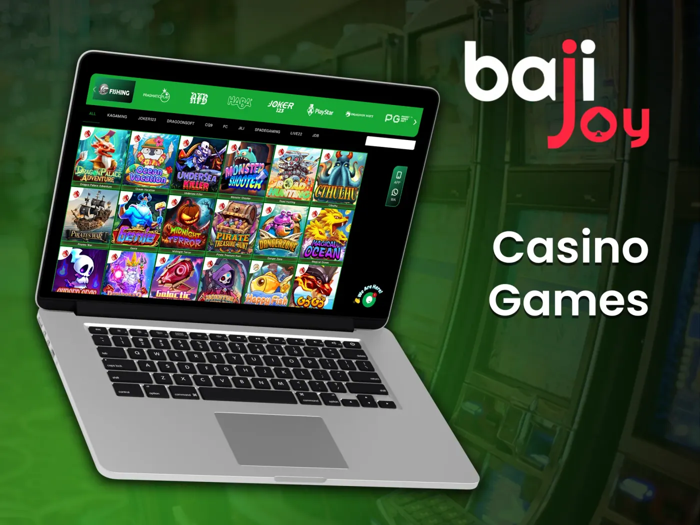 Bajijoy casino games section.