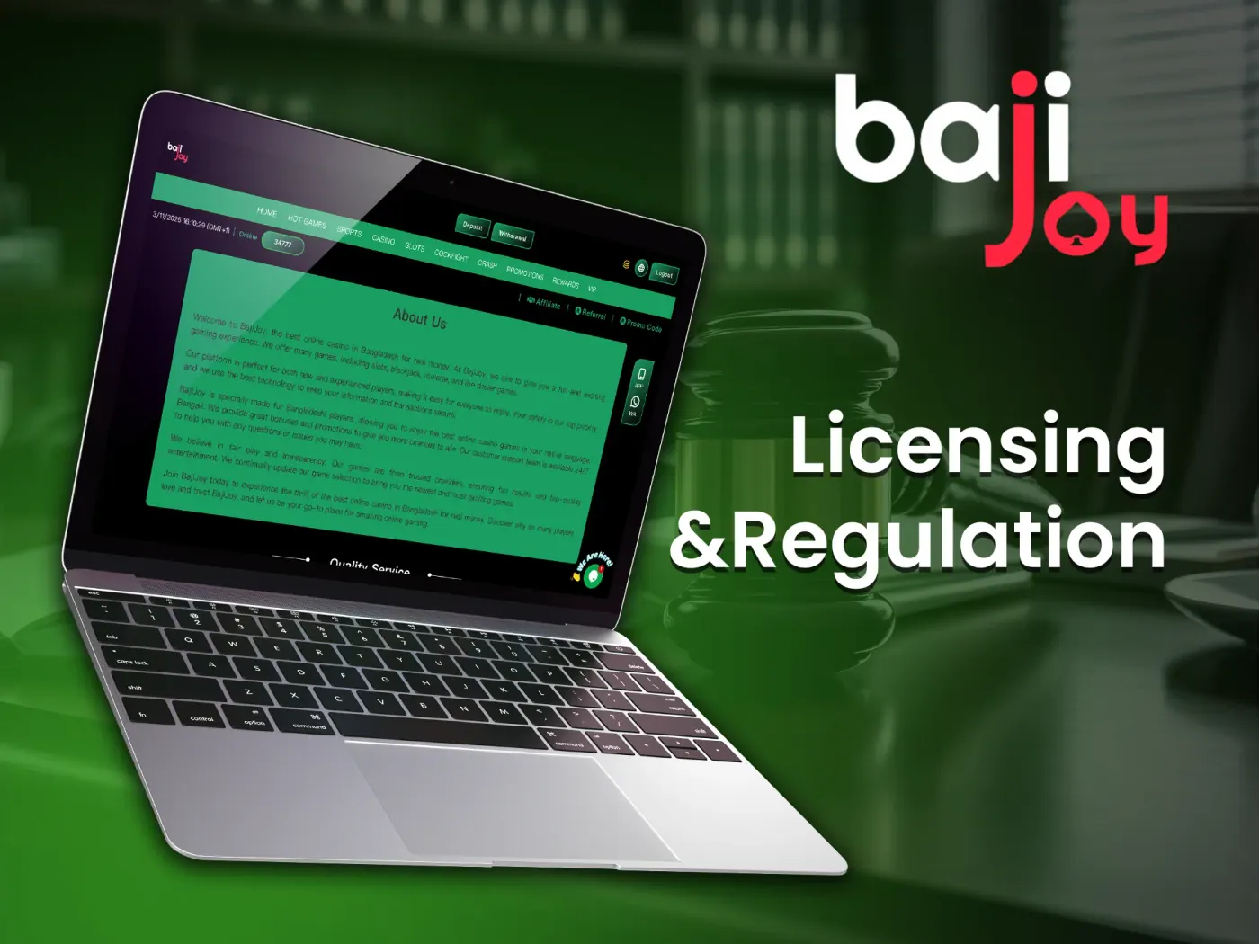 Bajijoy casino licensing and regulation details.