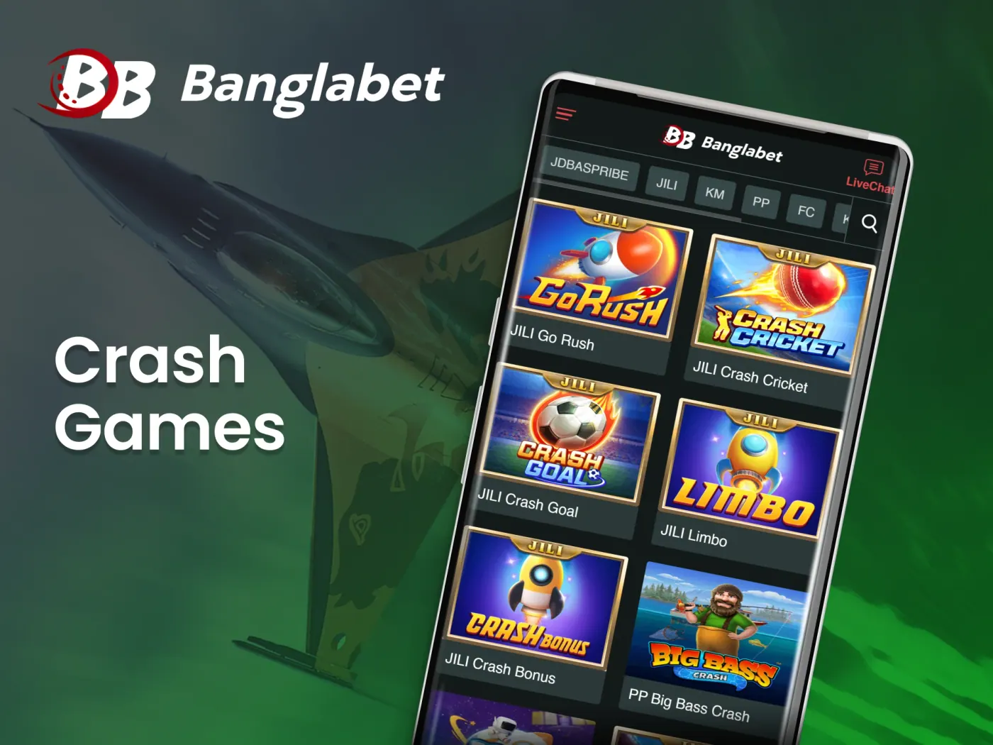 Experience the thrill of crash games on the Banglabet app.
