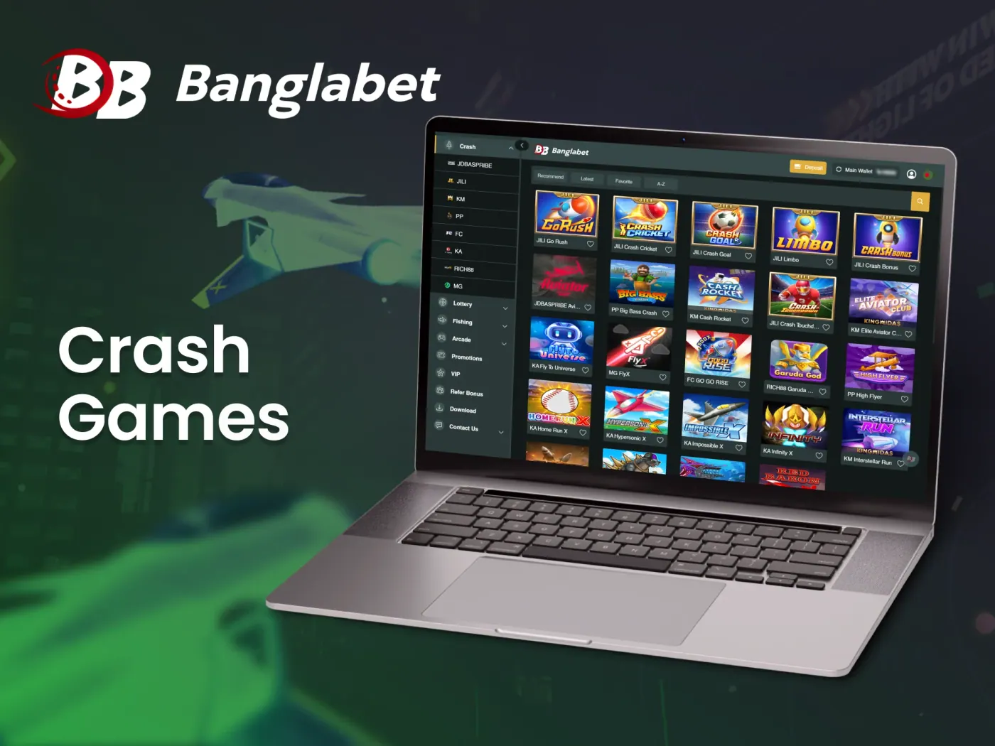 Dive into the thrilling world of crash games at Banglabet.