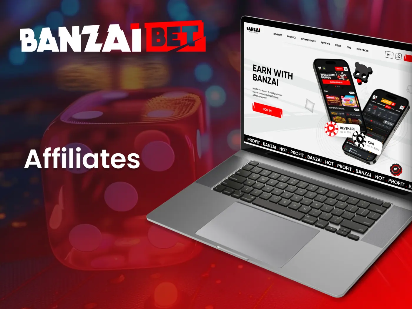 Earn commissions with the BanzaiBet affiliates program.