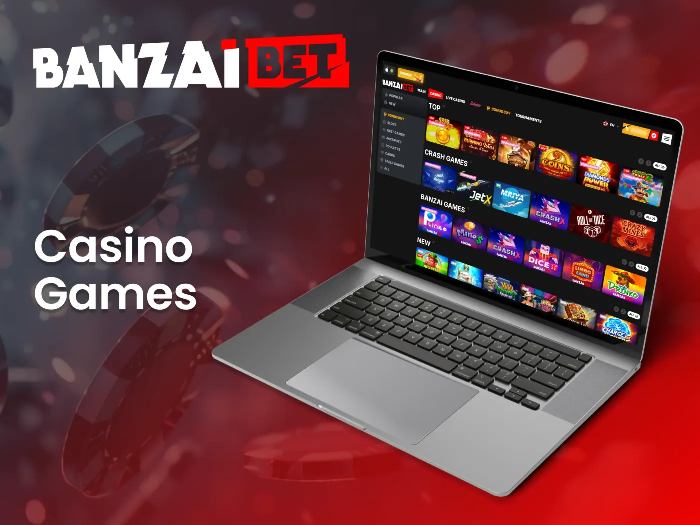 Explore a wide variety of casino games at BanzaiBet.