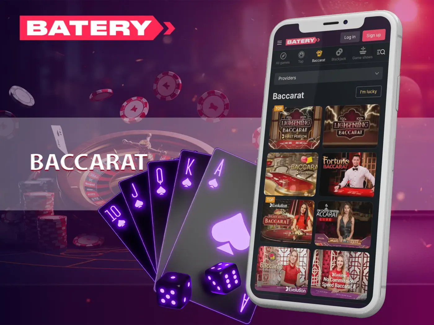 Live baccarat at Batery.