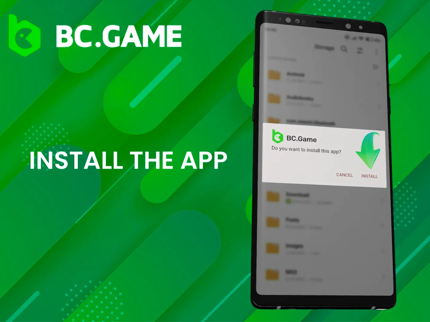 Tap the file to start BC Game app installation.