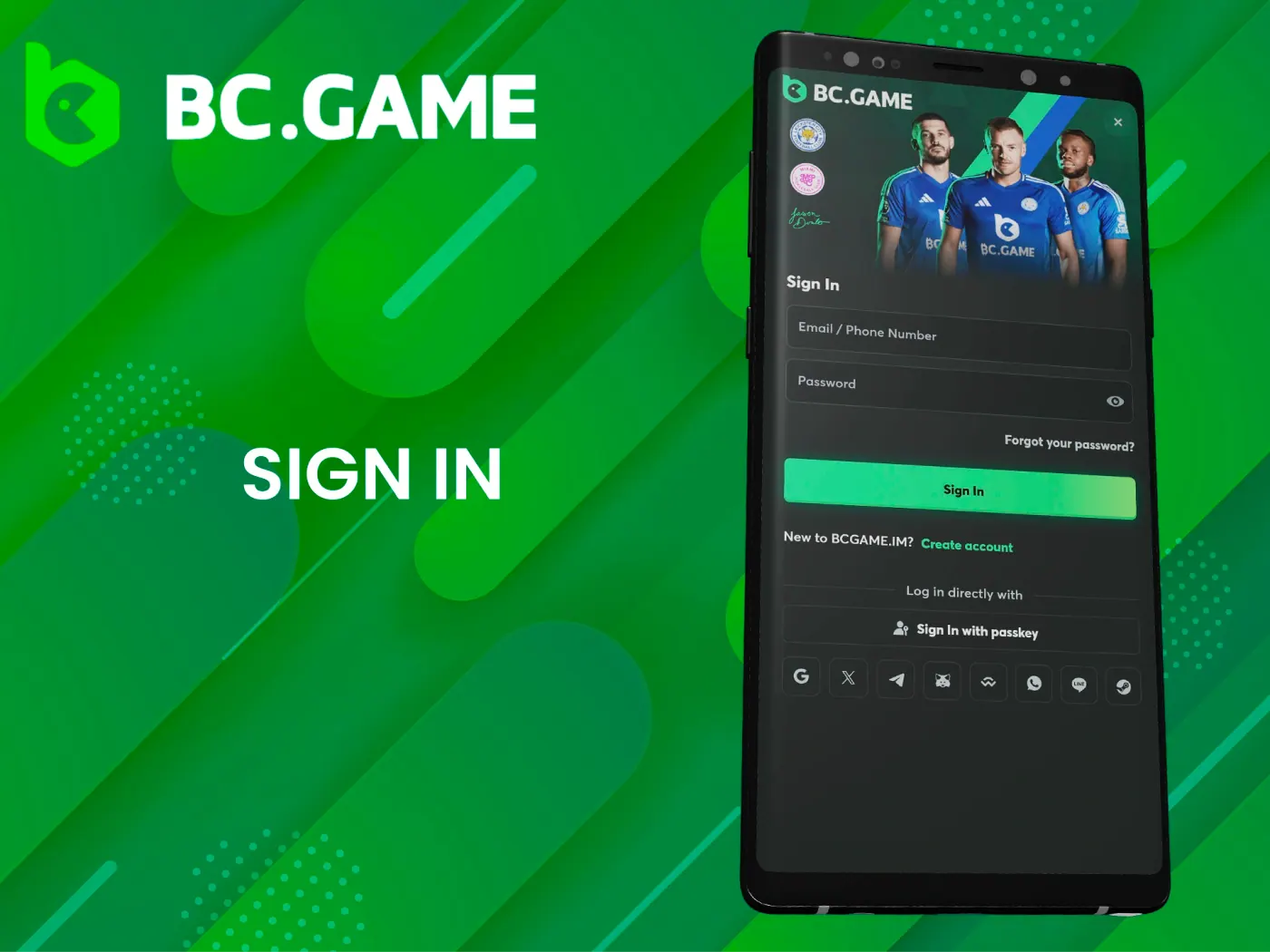 Log in with the BC Game account and start playing.