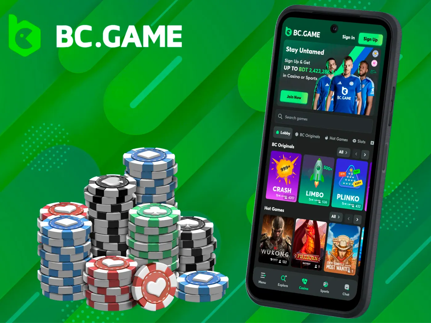 BC Game has many casino games for players to enjoy.