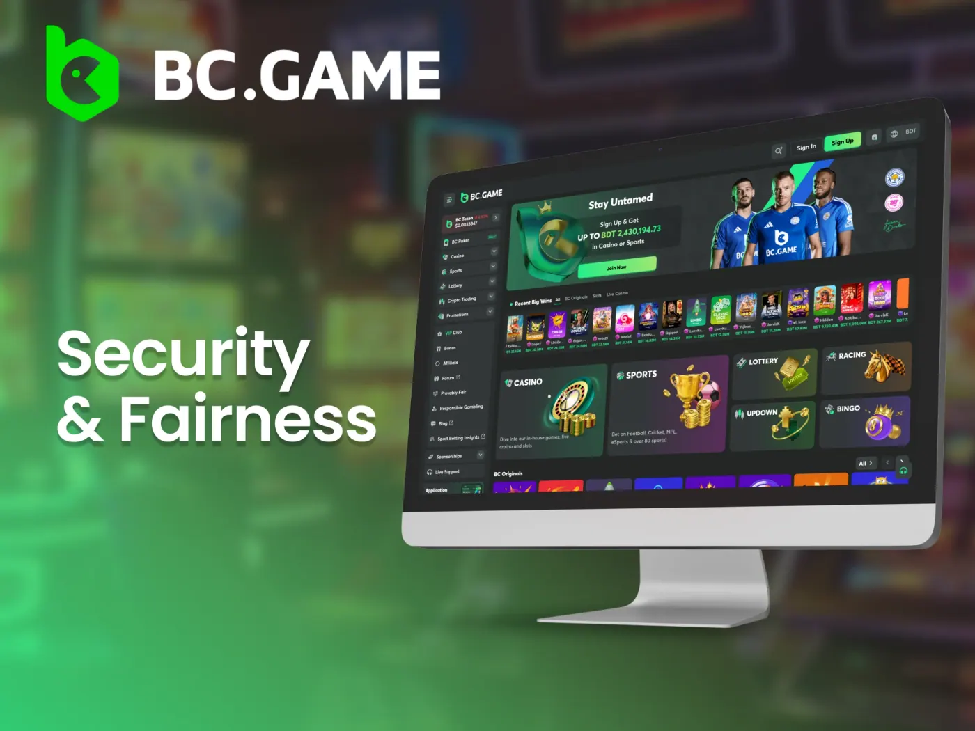 BC Game security and fairness.