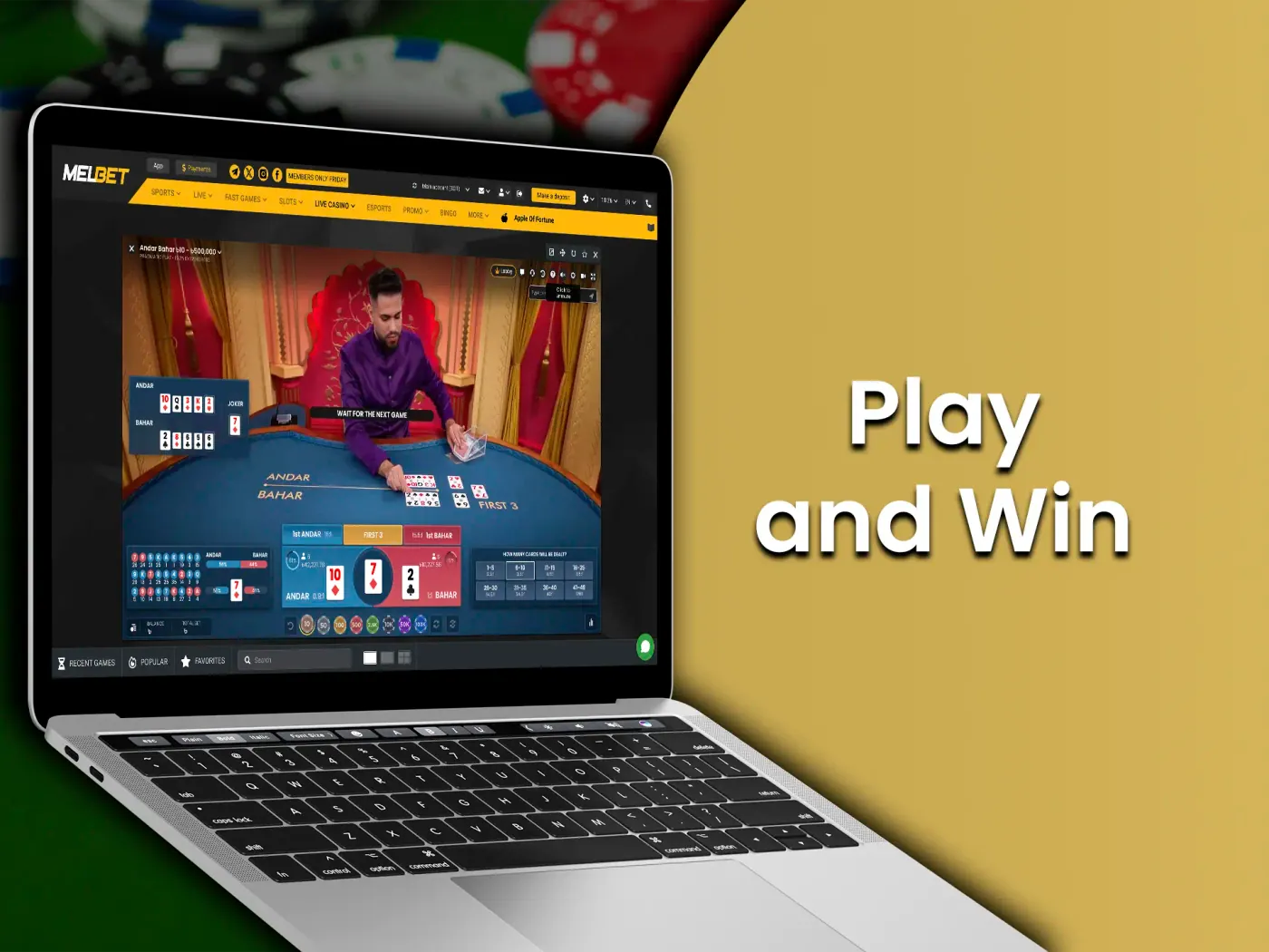 Place your bet on Andar or Bahar.