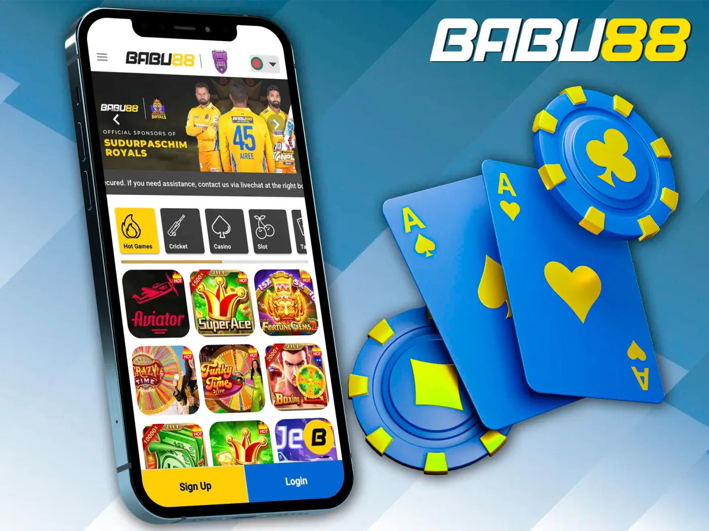 Download the Babu88 app and test your luck at slots and casino games.