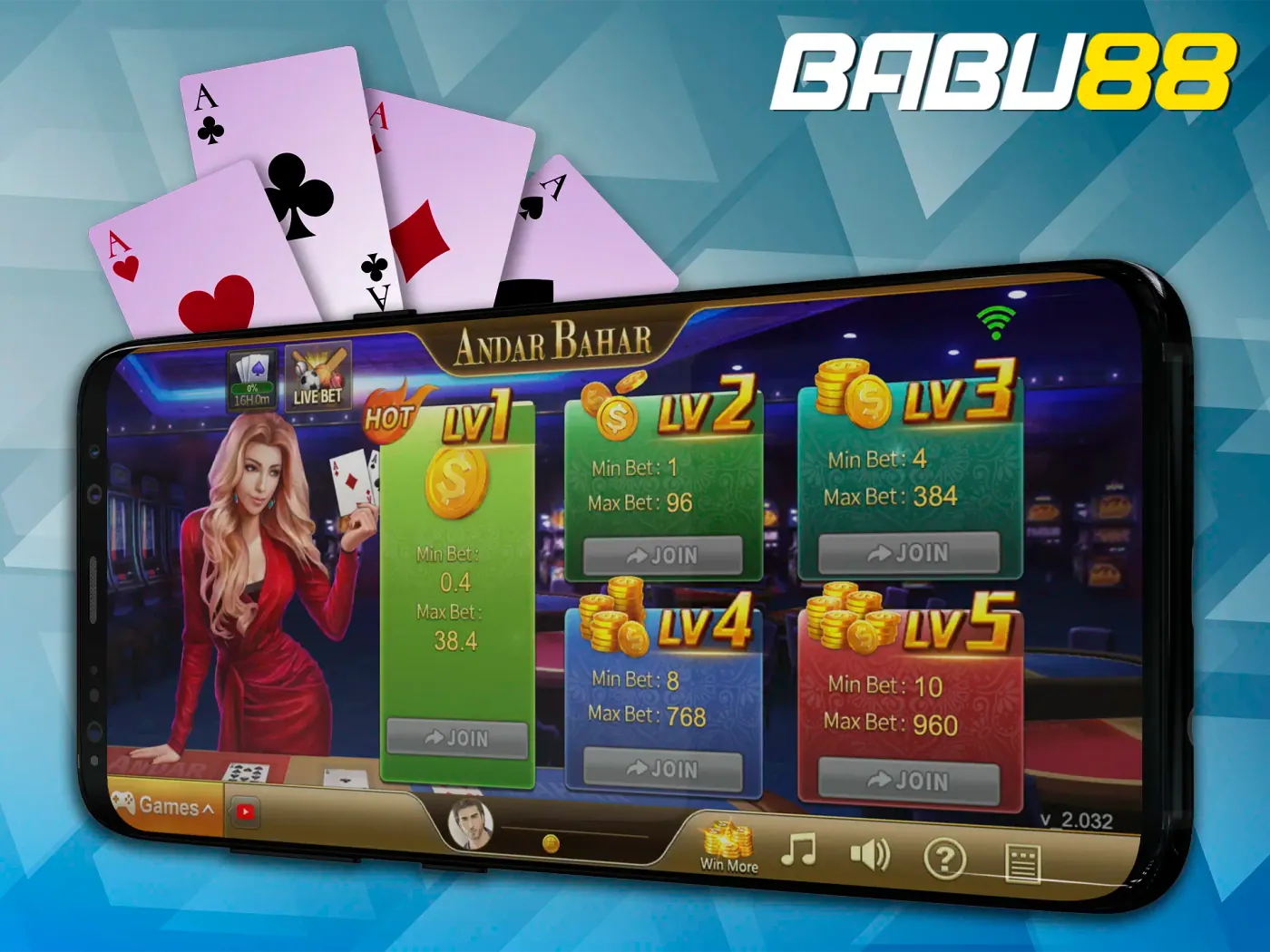 Show off your skills with Andar Bahar games from Babu88 Casino.