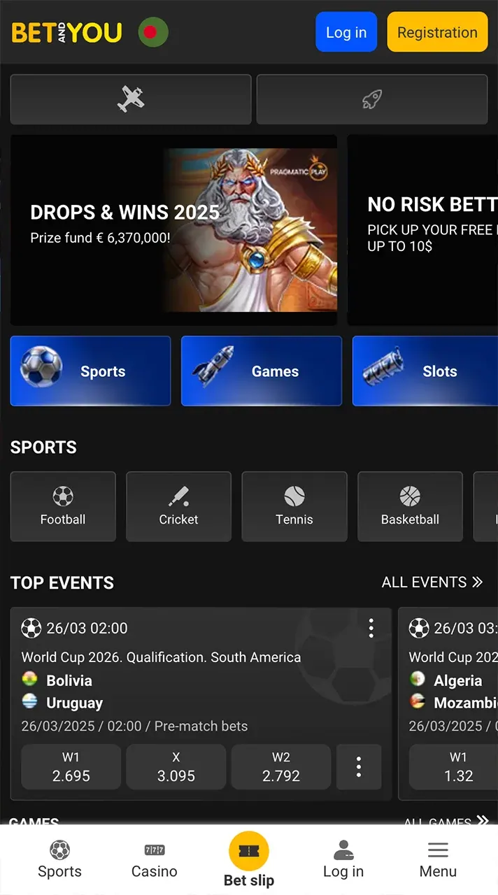 Betandyou home page.