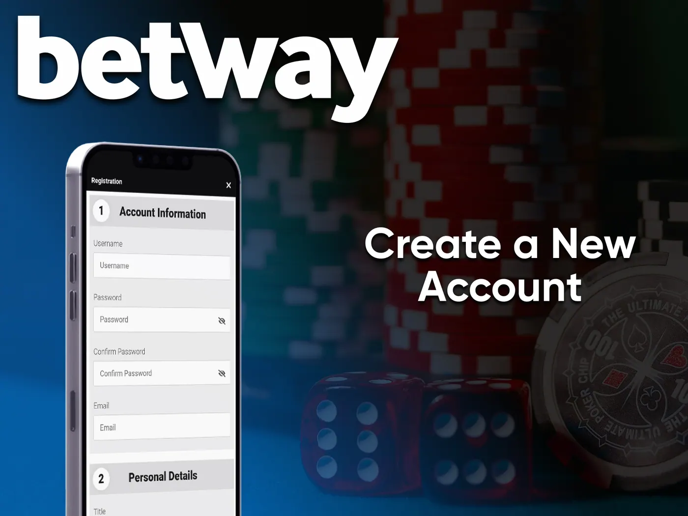 Betway account registration form.