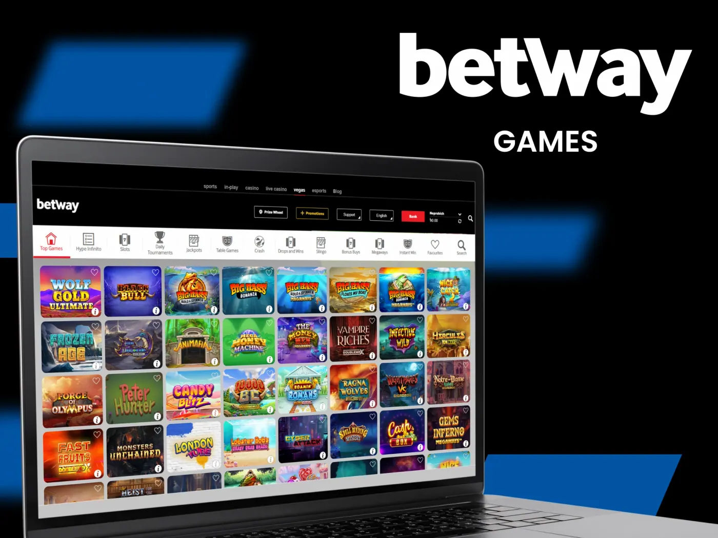 Casino games at Betway.