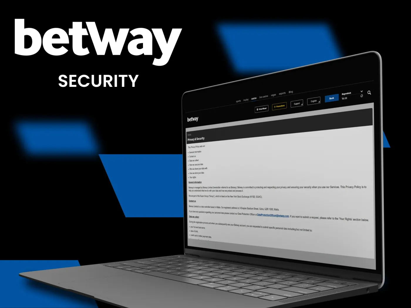 Betway casino security and fairness measures.