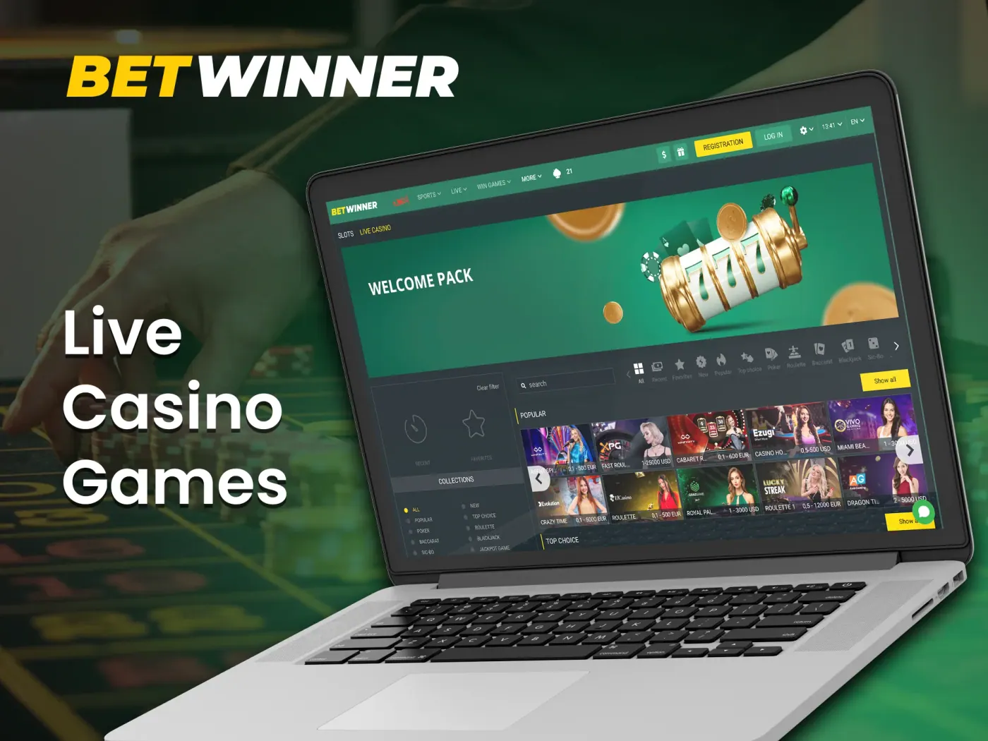 Experience real casino thrills with Betwinner live casino games.