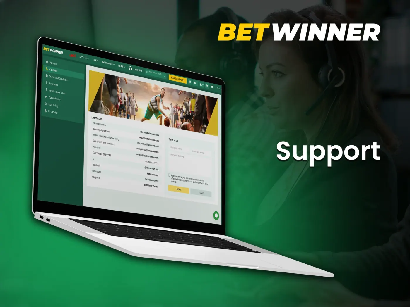 Betwinner casino support is always available to help you.