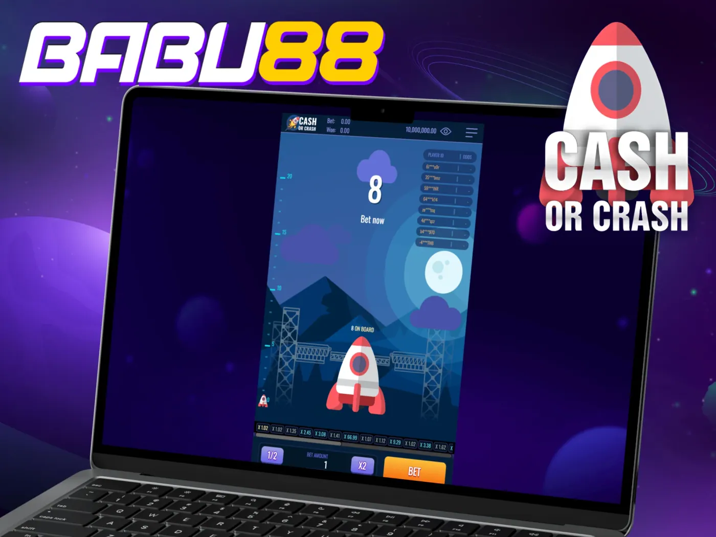 Cash or Crash in the Babu88 casino lobby.