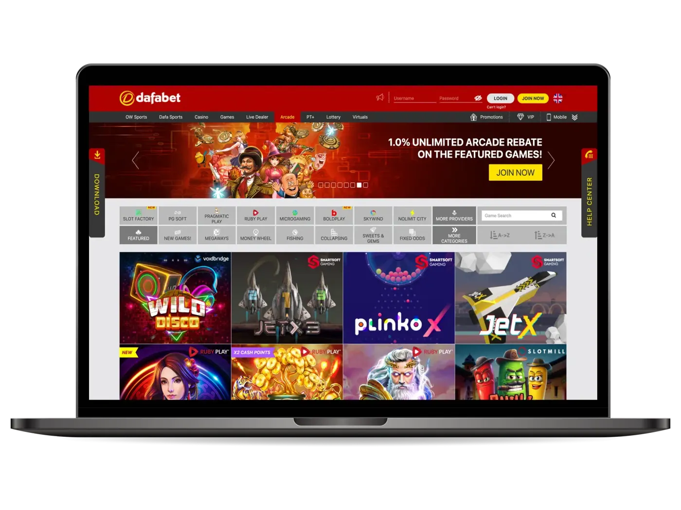 Crash games at Dafabet.