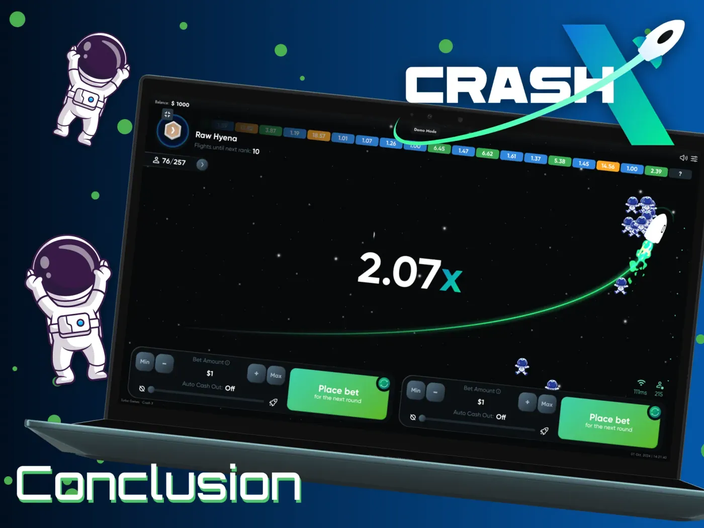 CrashX crash game.