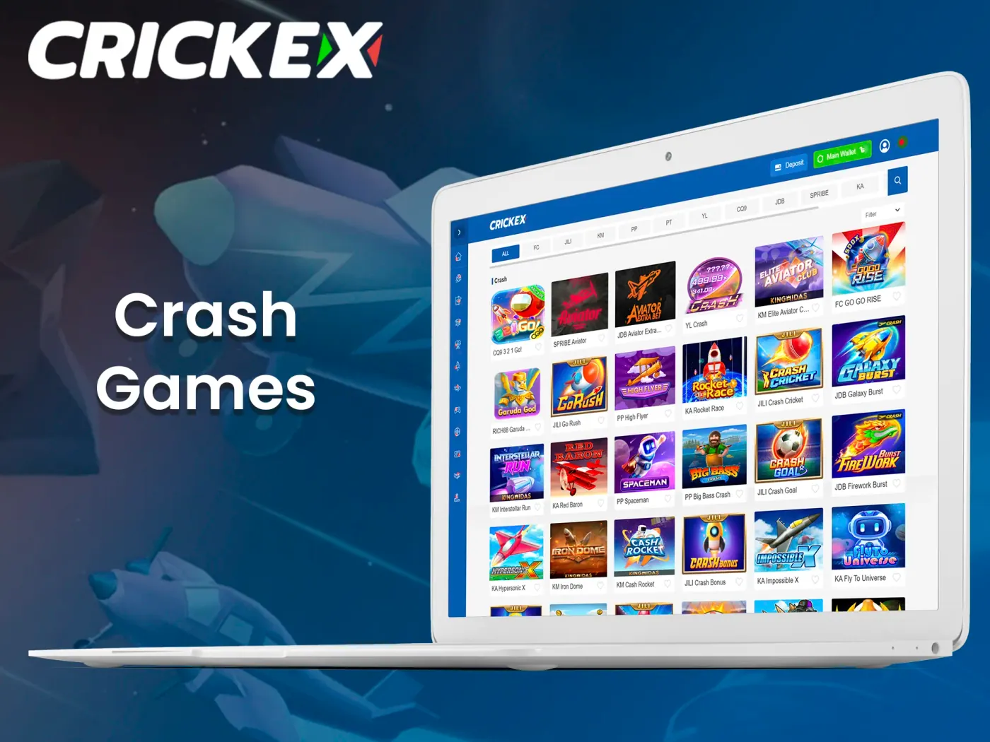 Play exciting crash games at Crickex platform.