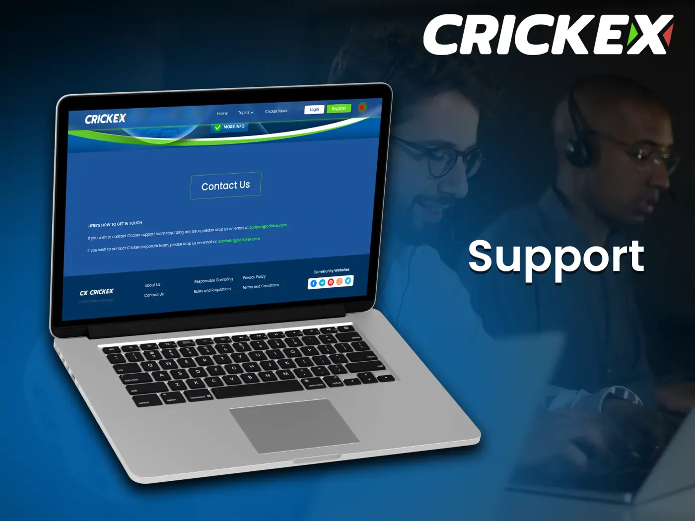 Crickex casino support is always ready to assist you.