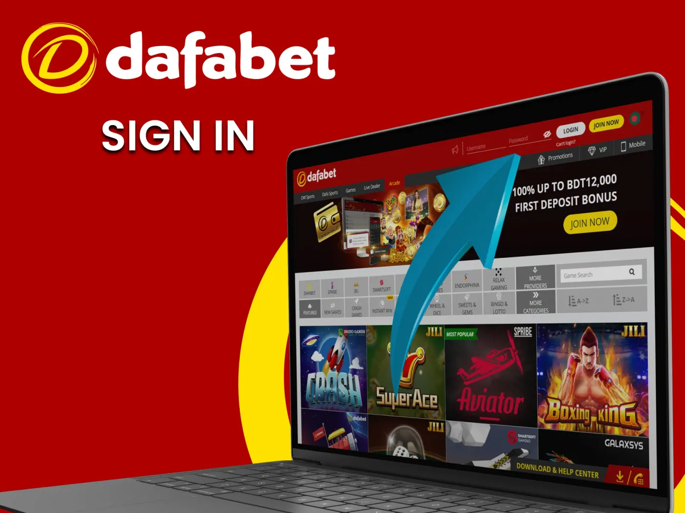 Sign in to Dafabet.