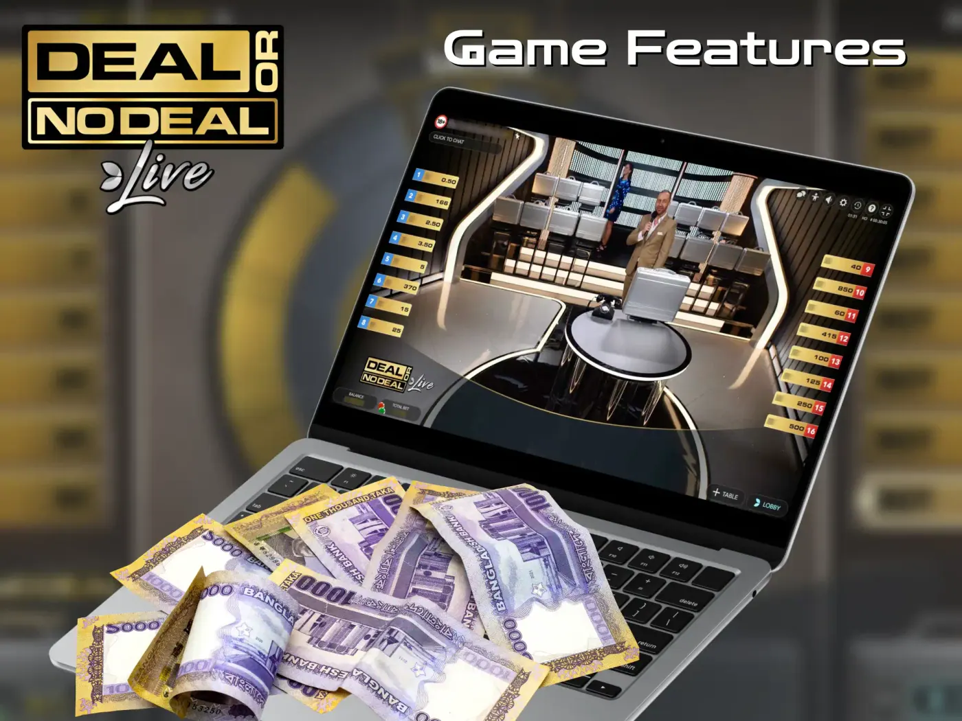 Deal or No Deal game features.