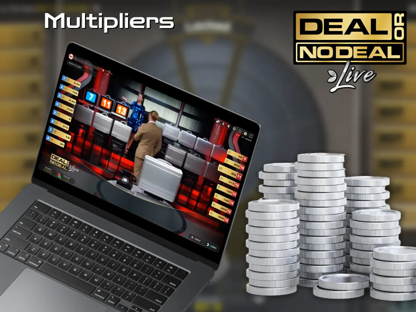 Deal or No Deal briefcase multipliers.