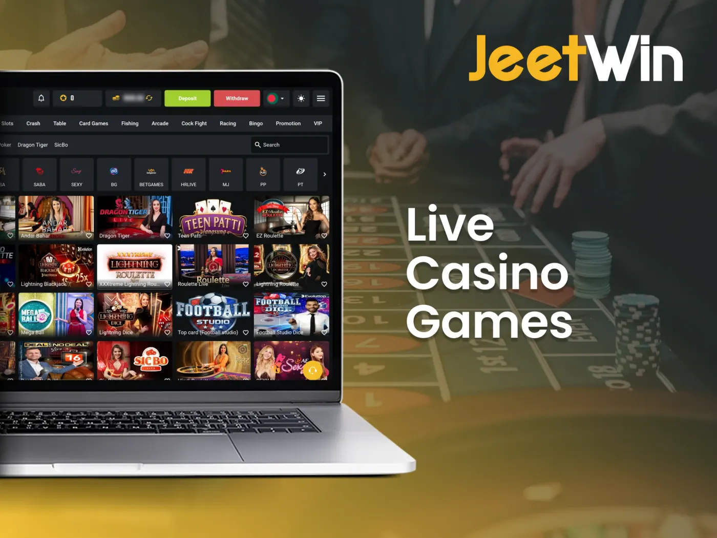 Dive into the world of live casino action at JeetWin.