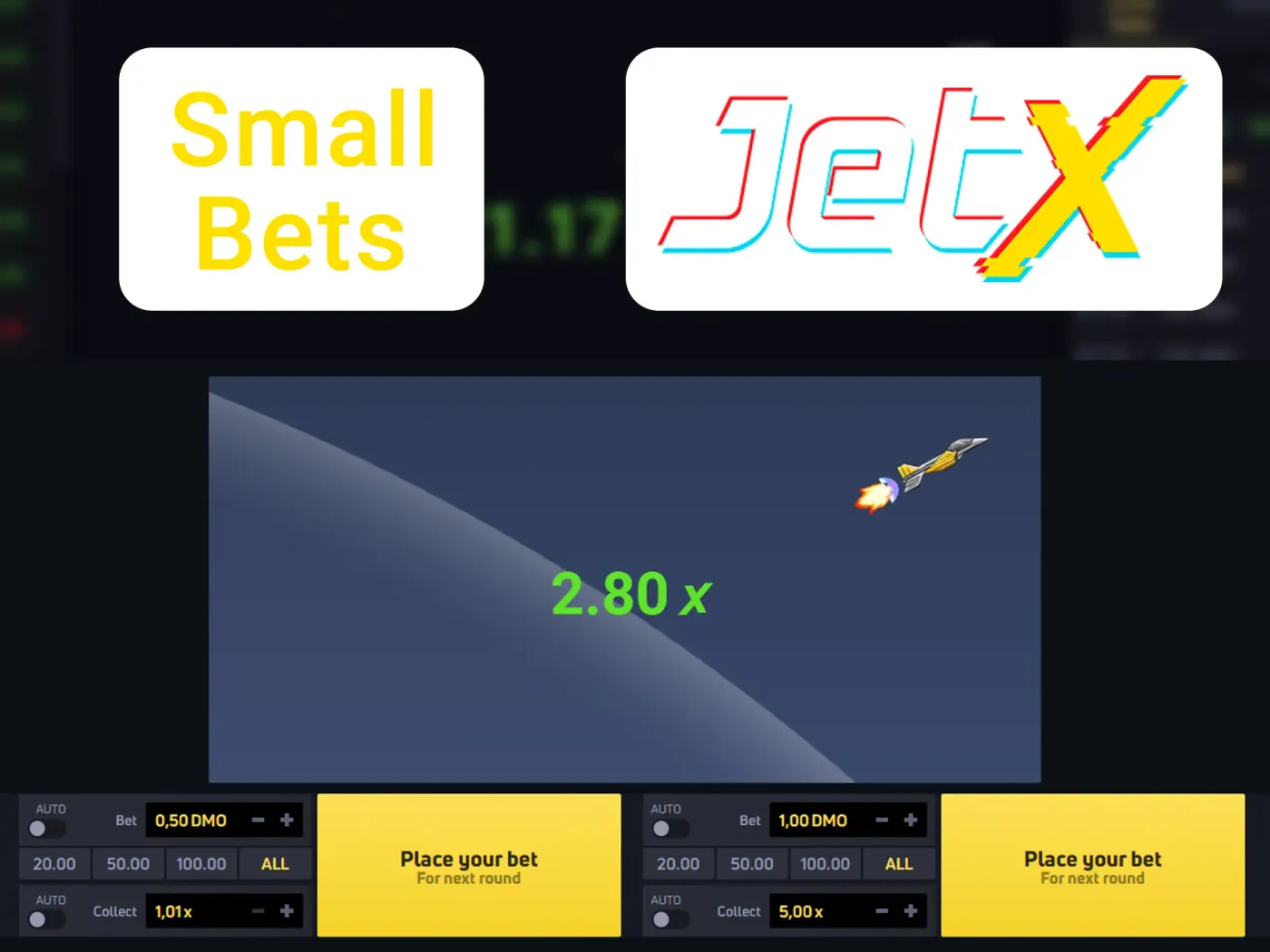 Small bets limit how much you can lose per round.