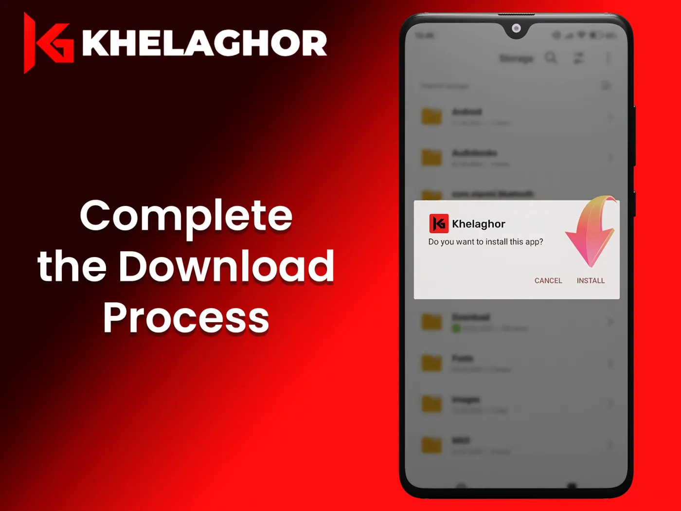 Tap the APK file to start installing Khelaghor app.