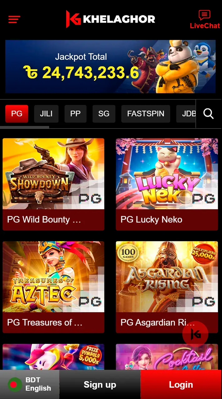 Try casino games at Khelaghor app.